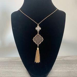 Gold Clover Long Necklace